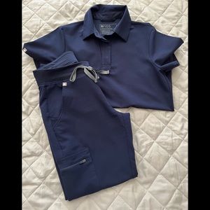 Figs Navy Scrub Set
